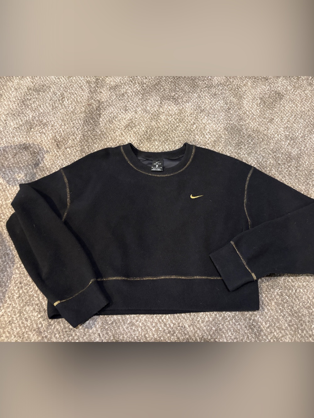 Nike Black Crewneck Sweatshirt with Gold Stitching